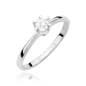 Pierścionek W0111 Diament 0,20ct białe złoto 375