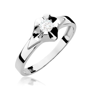 Pierścionek W0155 Diament 0,23ct białe złoto 375