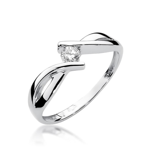 Pierścionek W0191B Diament 0,08ct białe złoto 375