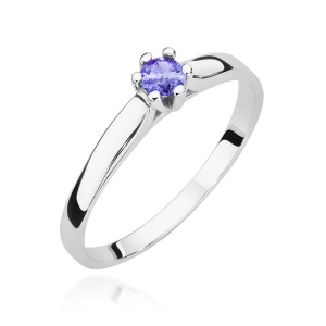 Pierścionek W0222 Tanzanit 0,15ct białe złoto 375