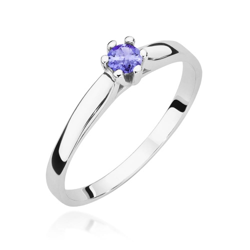 Pierścionek W0222 Tanzanit 0,15ct białe złoto 375