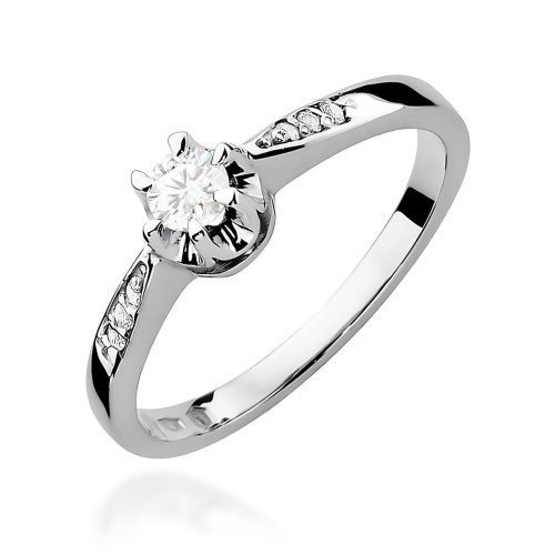Pierścionek W0291 Diament 0,23ct białe złoto 375
