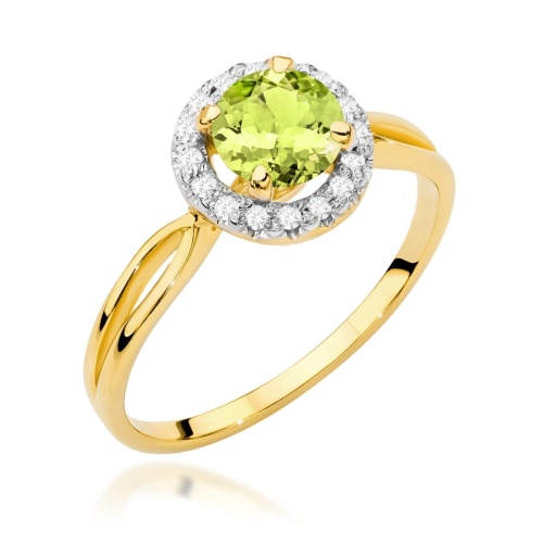Pierścionek W0538 Oliwin 0,90ct żółte złoto 375