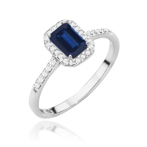 Pierścionek W0575 Szafir 0,60ct białe złoto 375