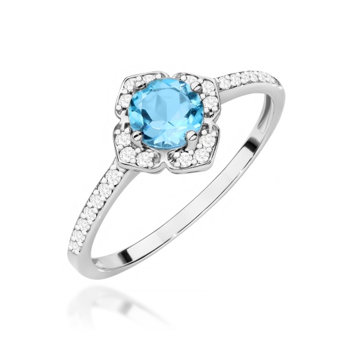 Pierścionek W0603 Topaz Swiss 0,50ct białe złoto 375