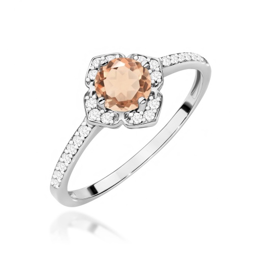 Pierścionek W0603 Morganit 0,40ct białe złoto 375