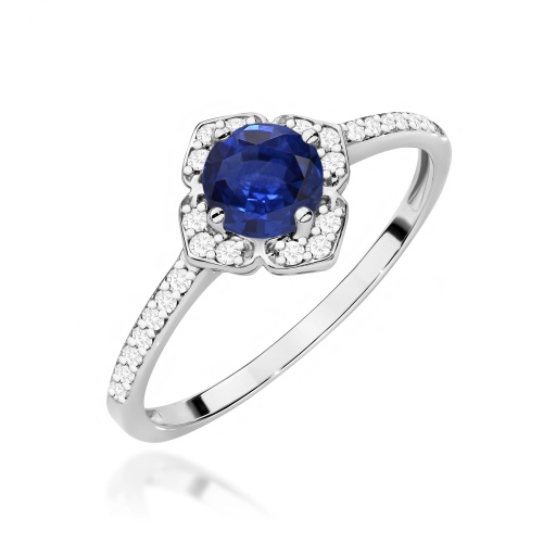 Inel W0603 Safir 0,50ct Aur alb 375