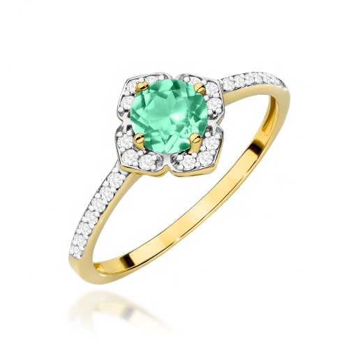 Pierścionek W0603 Szmaragd 0,50ct żółte złoto 375