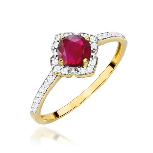 Pierścionek W0603 Rubin 0,60ct żółte złoto 375