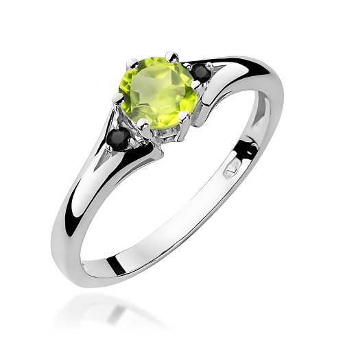 Pierścionek W0076 Oliwin 0,60ct białe złoto 375 z czarnymi diamentami