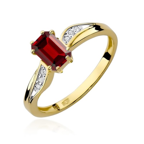 Pierścionek W0094 Rubin 0,80ct żółte złoto 375