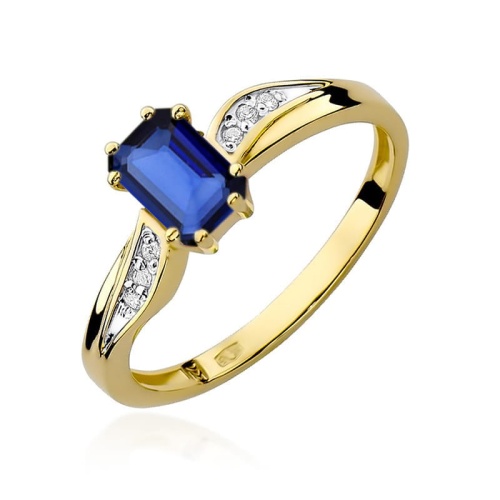 Pierścionek W0094 Szafir 0,60ct żółte złoto 375