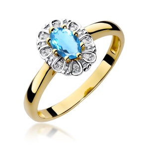 Pierścionek W0304 Topaz Swiss 0,50ct żółte złoto 375