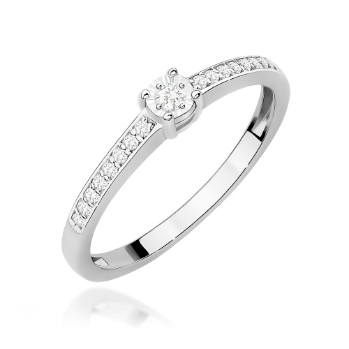 Pierścionek W0648 Diament 0,03ct białe złoto 375