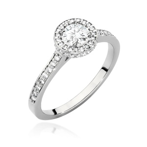 Pierścionek W0508 Diament Laboratoryjny 0,40ct białe złoto 375