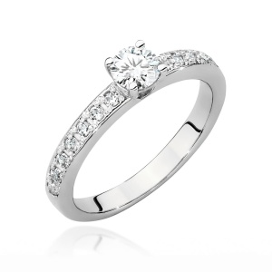 Pierścionek W0534 Diament Laboratoryjny 0,50ct białe złoto 375