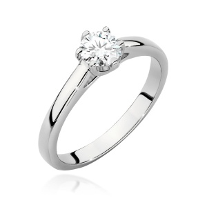 Pierścionek W0540 Diament Laboratoryjny 0,40ct białe złoto 375