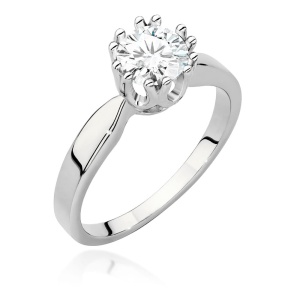 Pierścionek W0541 Diament Laboratoryjny 0,70ct białe złoto 375