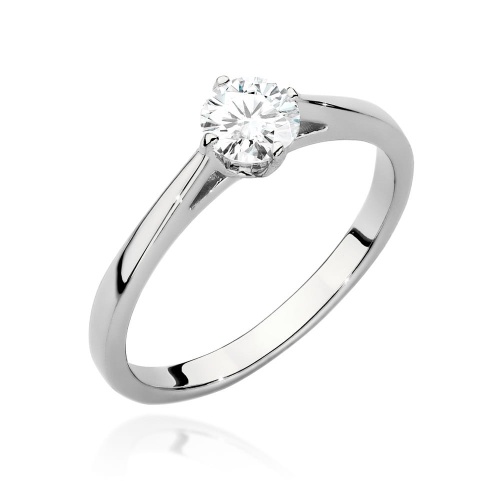 Pierścionek W0543 Diament Laboratoryjny 0,40ct białe złoto 375