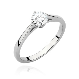 Pierścionek W0543 Diament Laboratoryjny 0,50ct białe złoto 375