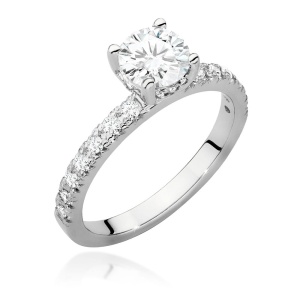 Pierścionek W0546 Diament Laboratoryjny 0,70ct białe złoto 375
