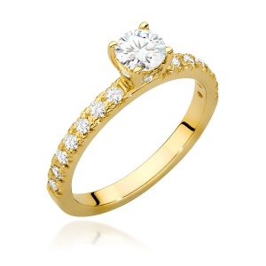 Pierścionek W0546 Diament Laboratoryjny 0,40ct żółte złoto 375