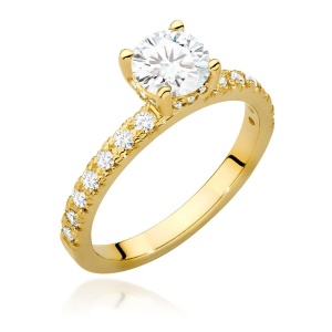 Pierścionek W0546 Diament Laboratoryjny 0,70ct żółte złoto 375