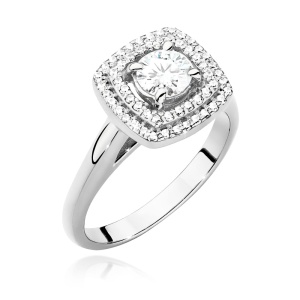 Pierścionek W0548 Diament Laboratoryjny 0,50ct białe złoto 375