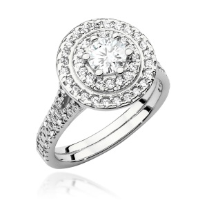 Pierścionek W0549 Diament Laboratoryjny 0,50ct białe złoto 375
