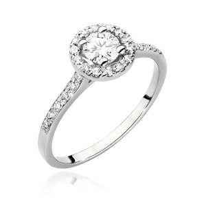 Pierścionek W0551 Diament Laboratoryjny 0,40ct białe złoto 375