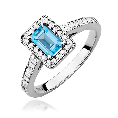 Pierścionek W0422 Topaz Swiss 0,65ct białe złoto 375