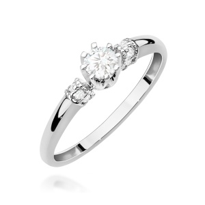 Pierścionek W0667 z diamentami białe złoto 375