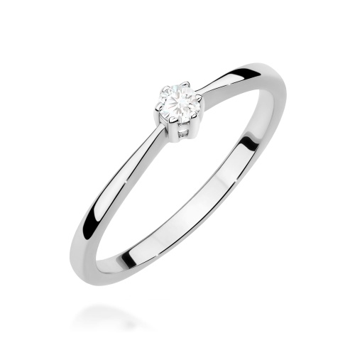 Pierścionek W0675 Diament 0,10ct białe złoto 375