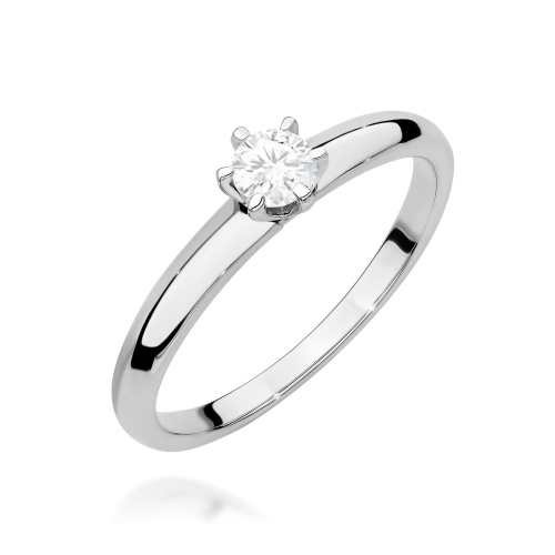 Pierścionek W0679 Diament 0,25ct białe złoto 375