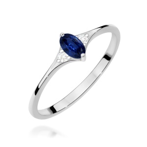 Pierścionek W0681 Szafir 0,30ct białe złoto 375