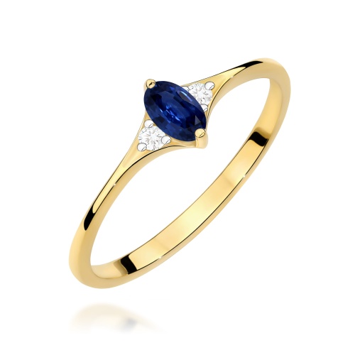 Pierścionek W0681 Szafir 0,30ct żółte złoto 375