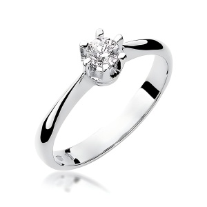 Pierścionek W0036 Diament Laboratoryjny 0,25ct białe złoto 375