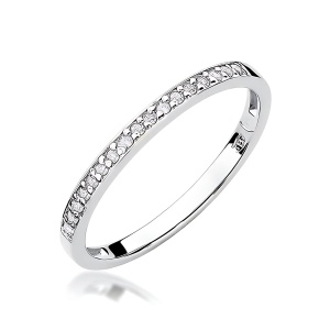 Pierścionek W0306 z diamentami laboratoryjnymi białe złoto 375