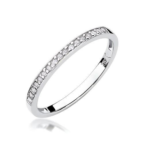Pierścionek W0306 z diamentami laboratoryjnymi białe złoto 375