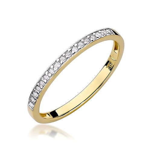 Pierścionek W0306 z diamentami laboratoryjnymi żółte złoto 375