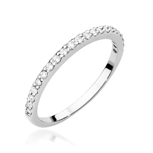 Pierścionek W0531 z diamentami laboratoryjnymi białe złoto 375