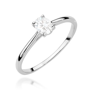 Pierścionek W0581 Diament Laboratoryjny 0,30ct białe złoto 375
