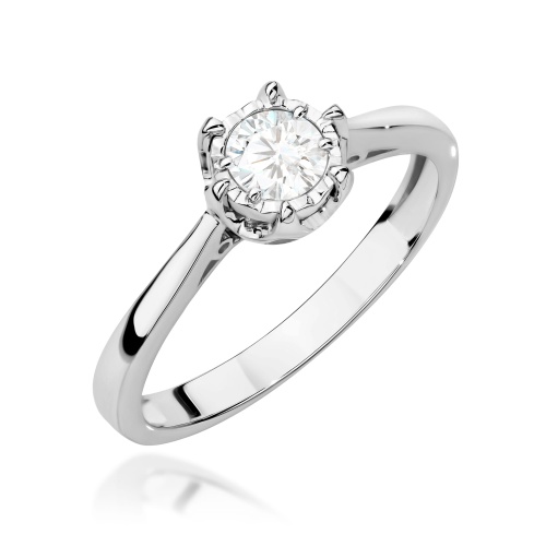 Pierścionek W0605 Diament Laboratoryjny 0,30ct białe złoto 375