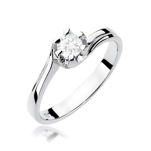 Pierścionek W0163 Diament Laboratoryjny 0,30ct białe złoto 375