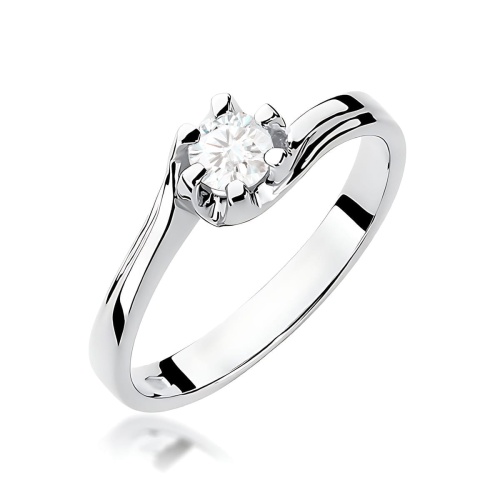 Pierścionek W0163 Diament Laboratoryjny 0,30ct białe złoto 375