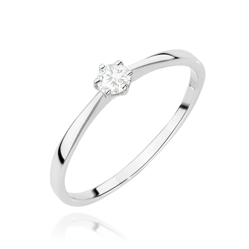 Pierścionek W0579 Diament Laboratoryjny 0,10ct białe złoto 375