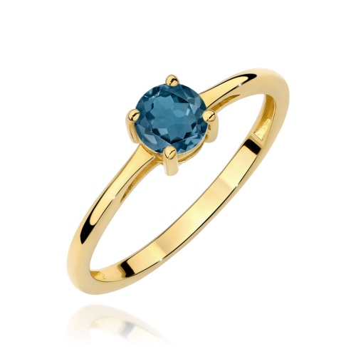 Bague W0656 Topaze London Blue 0,50ct Or jaune 375