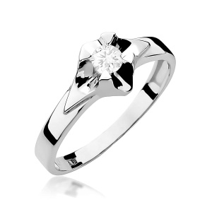Pierścionek W0155 Diament Laboratoryjny 0,25ct białe złoto 375