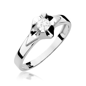 Pierścionek W0155 Diament Laboratoryjny 0,30ct białe złoto 375