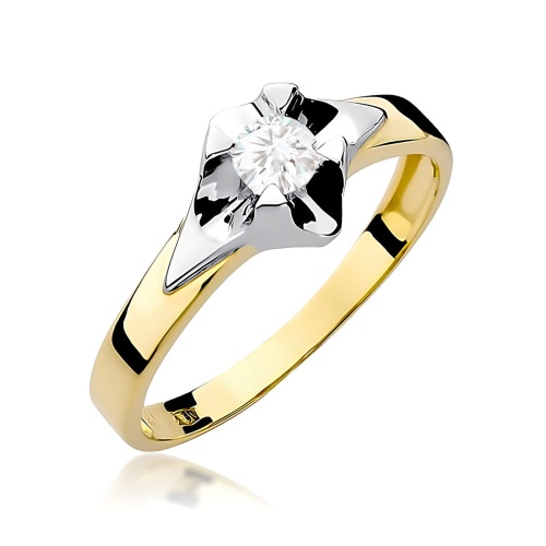 Pierścionek W0155 Diament Laboratoryjny 0,30ct żółte złoto 375